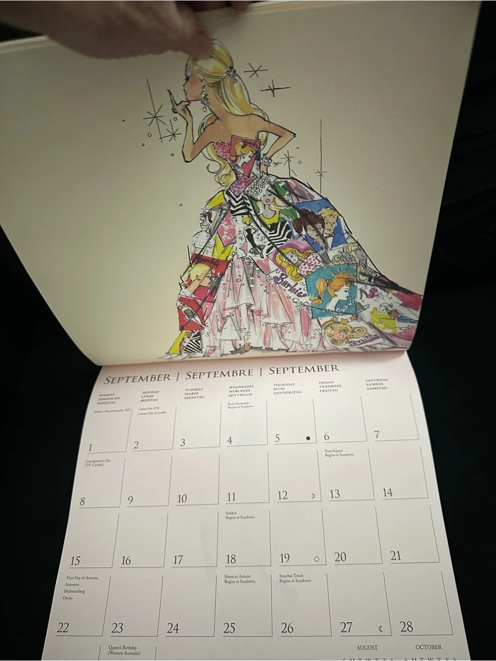 2013 Barbie Collectible Calendar Robert Best Fashion Model Art Great Condition